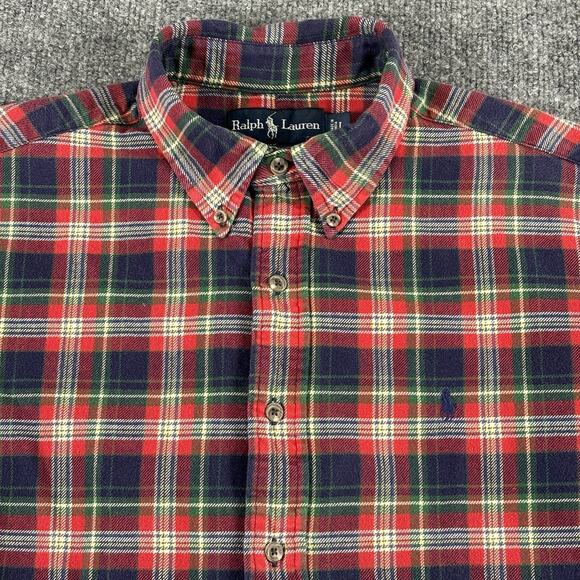 Vintage Ralph Lauren Classic Fit Flannel Shirt Long Sleeve Button Size Large - Picture 1 of 8